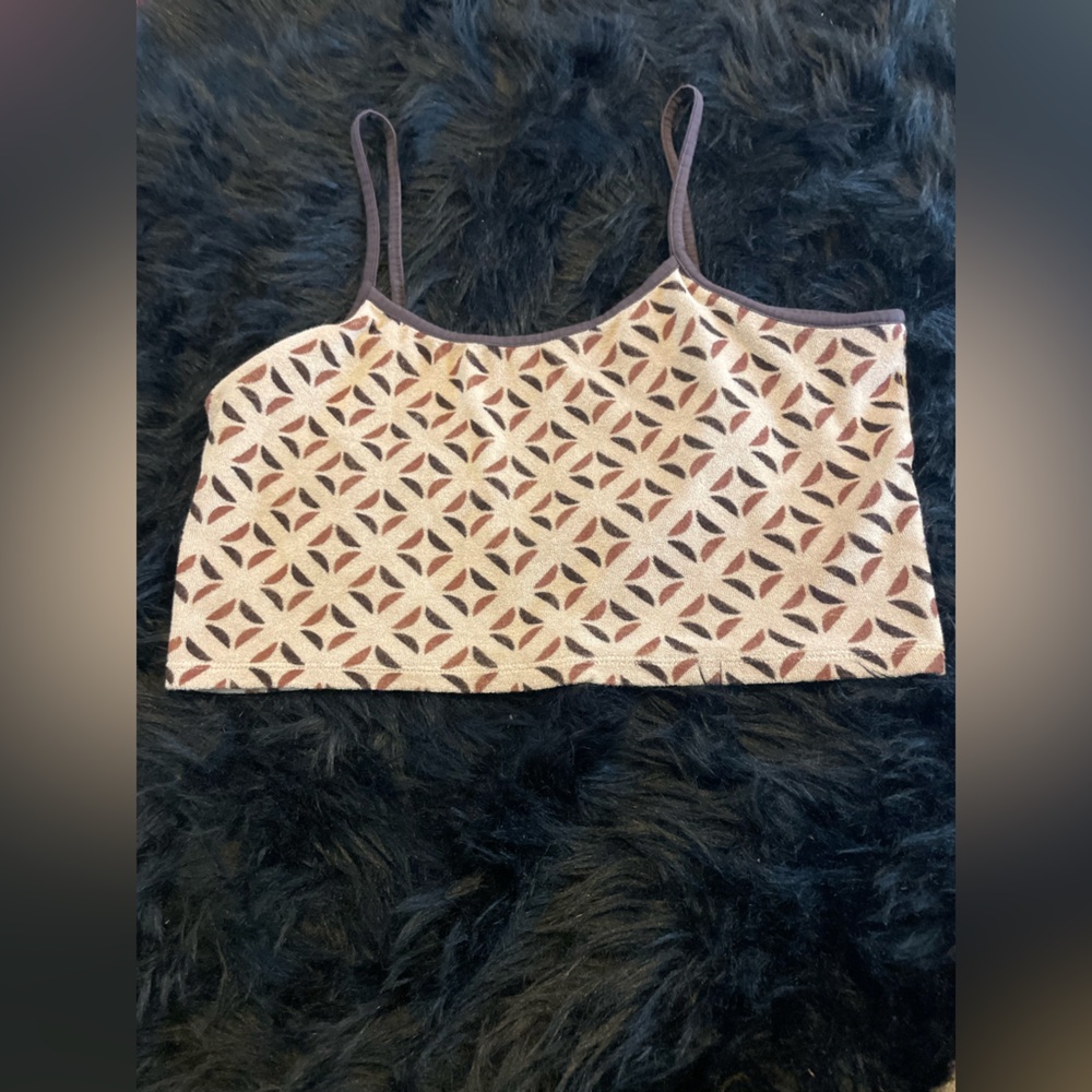 Topshop Brown Pattern Top